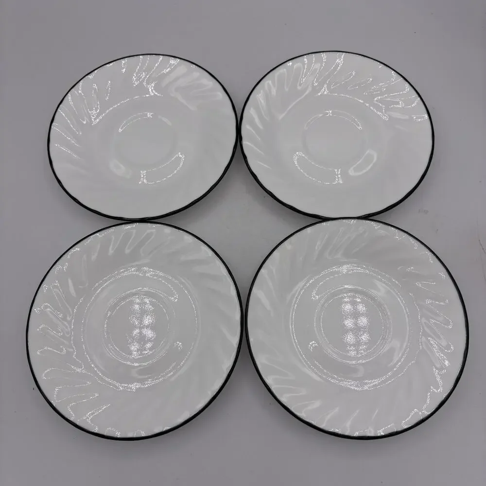 Vintage Corelle Corning Saucer Plates Callaway Ivy Swirl Rim 6.25